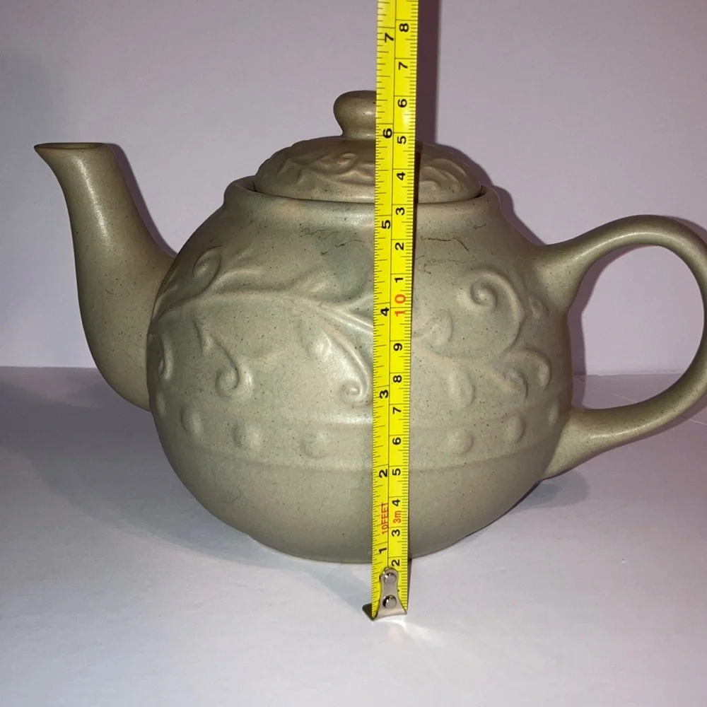 Vintage Tan‎ Large-vine Stoneware Teapot